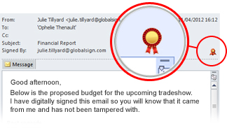 Digitally Signed Email Example
