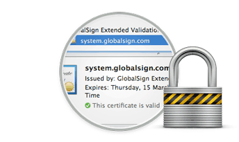 GlobalSign secure SSL padlock